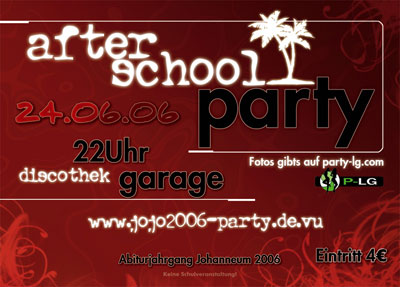 after school party am 24.06. in der Garage Lüneburg